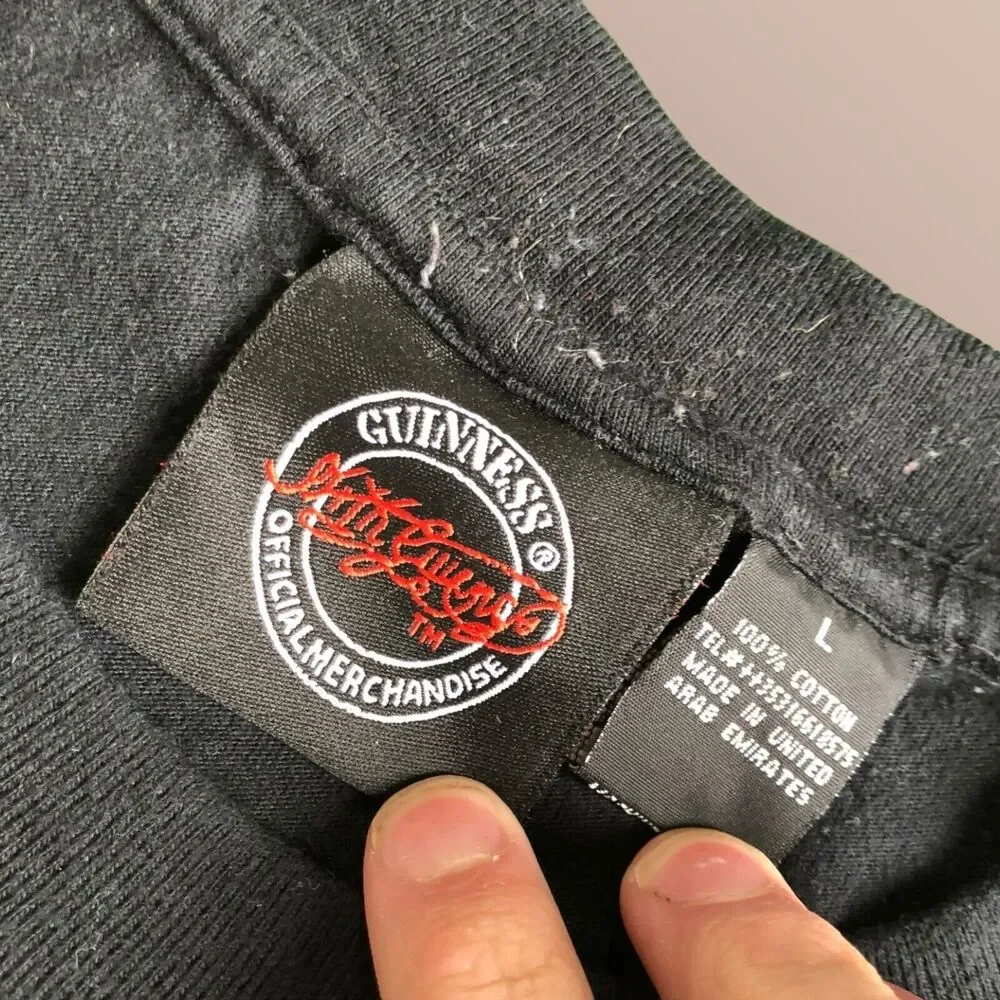 Vintage Guinness Beer T-shirt Men's Size Large Short Sleeve Logo Black - Picture 3 of 4